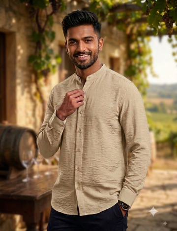 Chinese Collar Shirt – Premium Imported Fabric