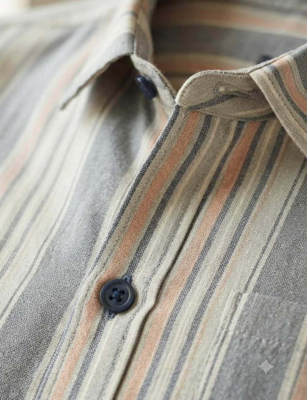 Premium Cotton Striped Shirt for Men – Full Sleeve with Matching Buttons