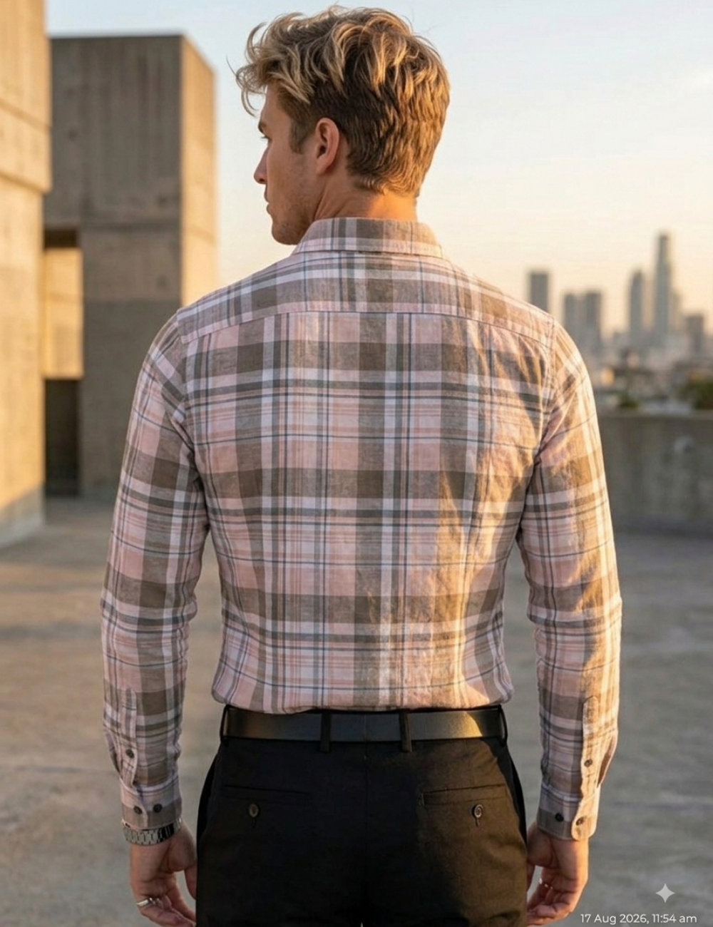 Premium Cotton Checked Shirt – Full Sleeve with Matching Buttons