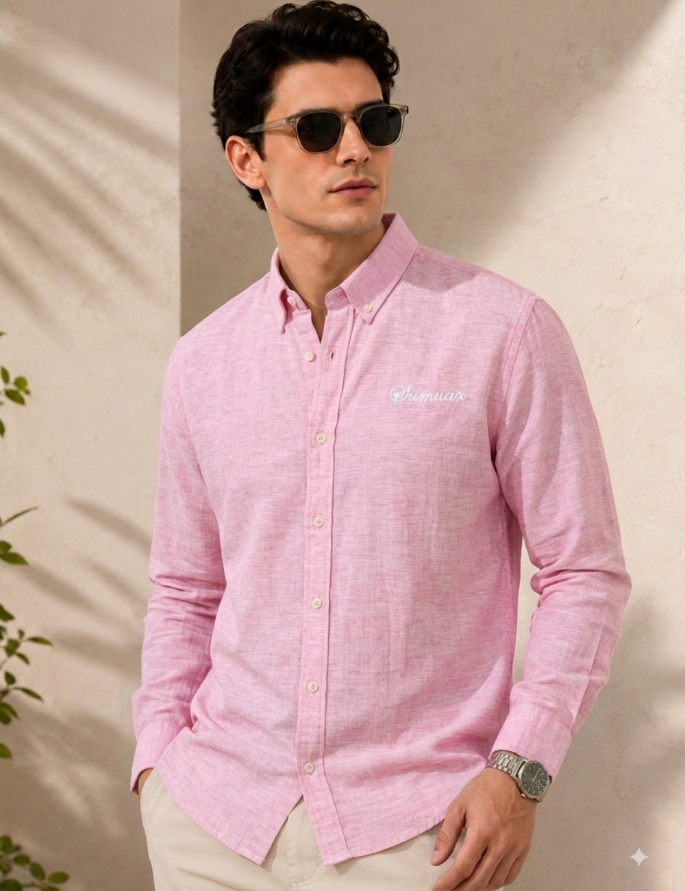 Linen Shirt – Button-Down Collar & Matching Buttons