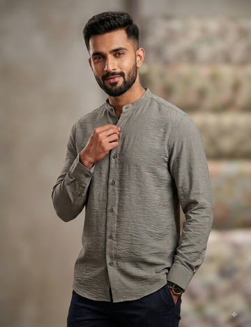 Chinese Collar Shirt – Premium Imported Fabric