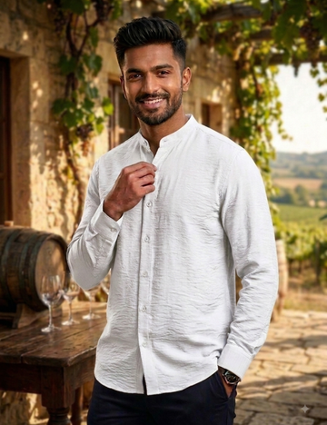Chinese Collar Shirt – Premium Imported Fabric