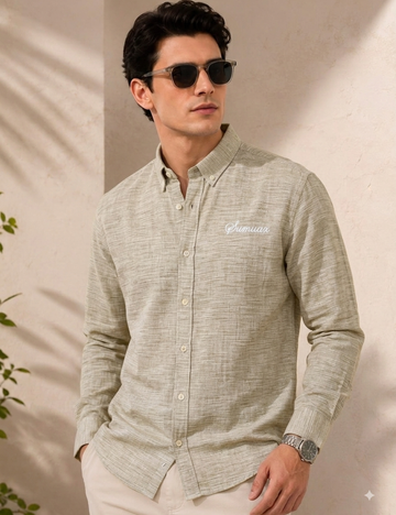 Linen Shirt – Button-Down Collar & Matching Buttons