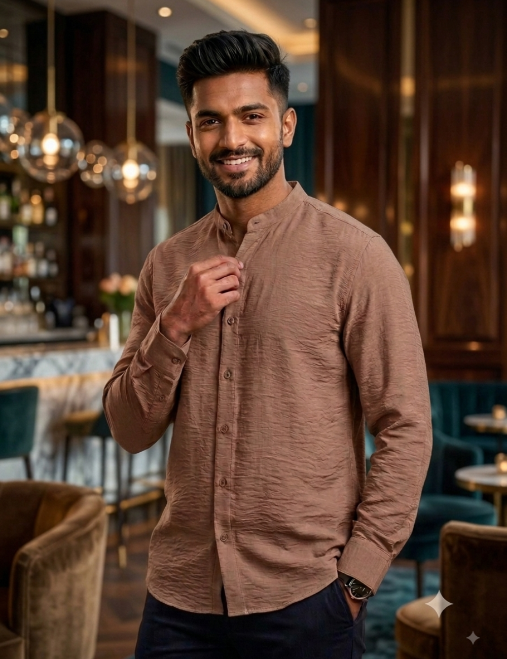 Chinese Collar Shirt – Premium Imported Fabric