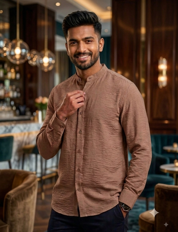 Chinese Collar Shirt – Premium Imported Fabric