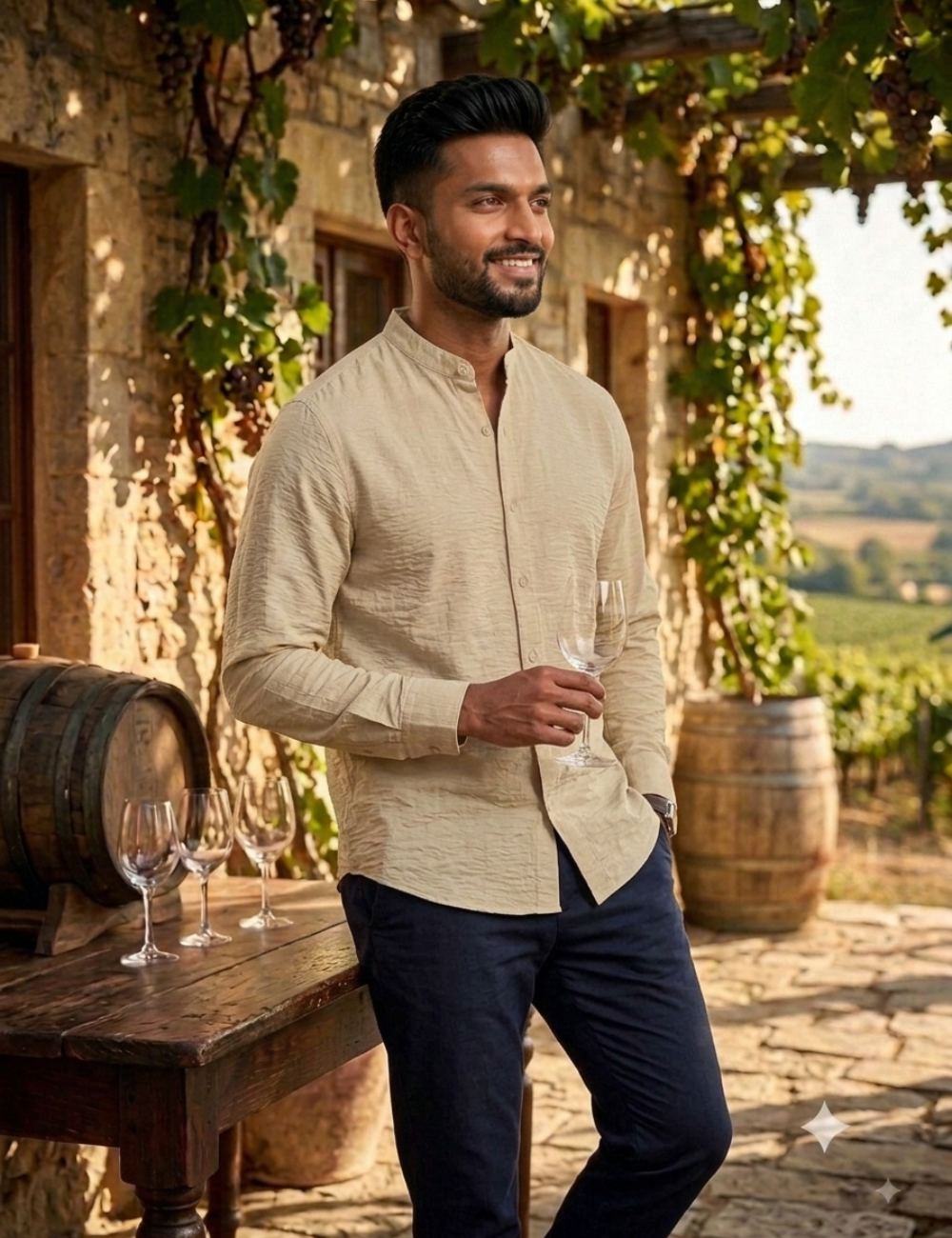 Chinese Collar Shirt – Premium Imported Fabric