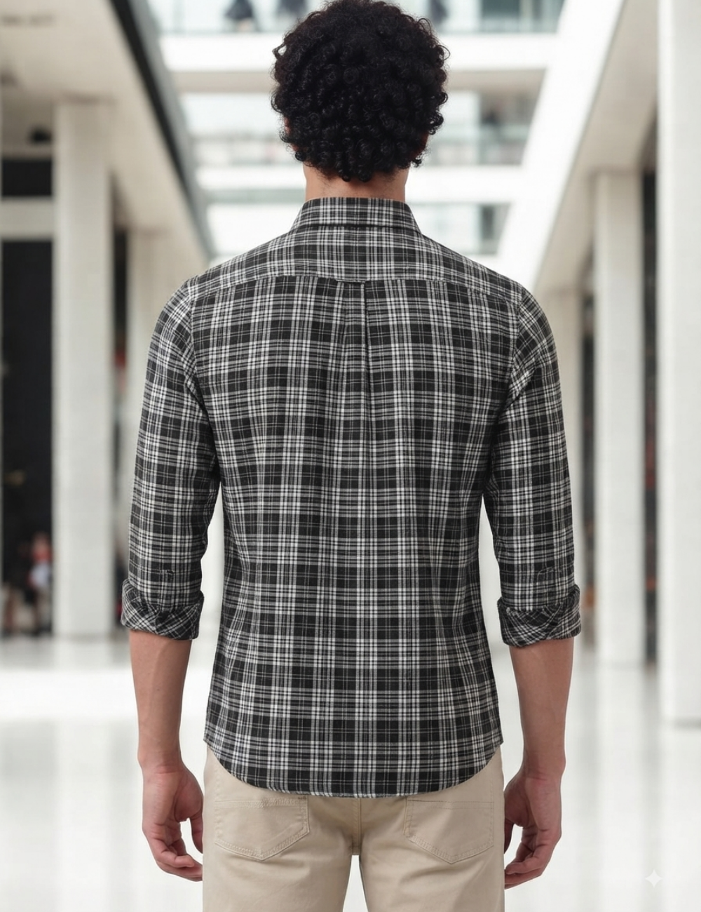 Premium Cotton Checked Shirt – Full Sleeve with Matching Buttons