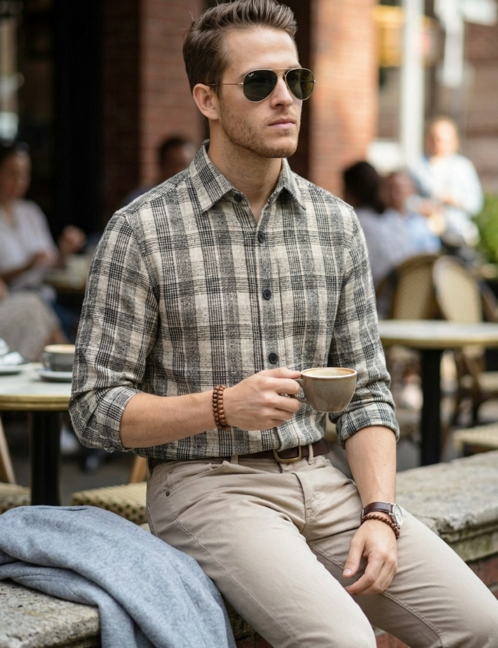 Premium Cotton Checked Shirt – Full Sleeve with Matching Buttons
