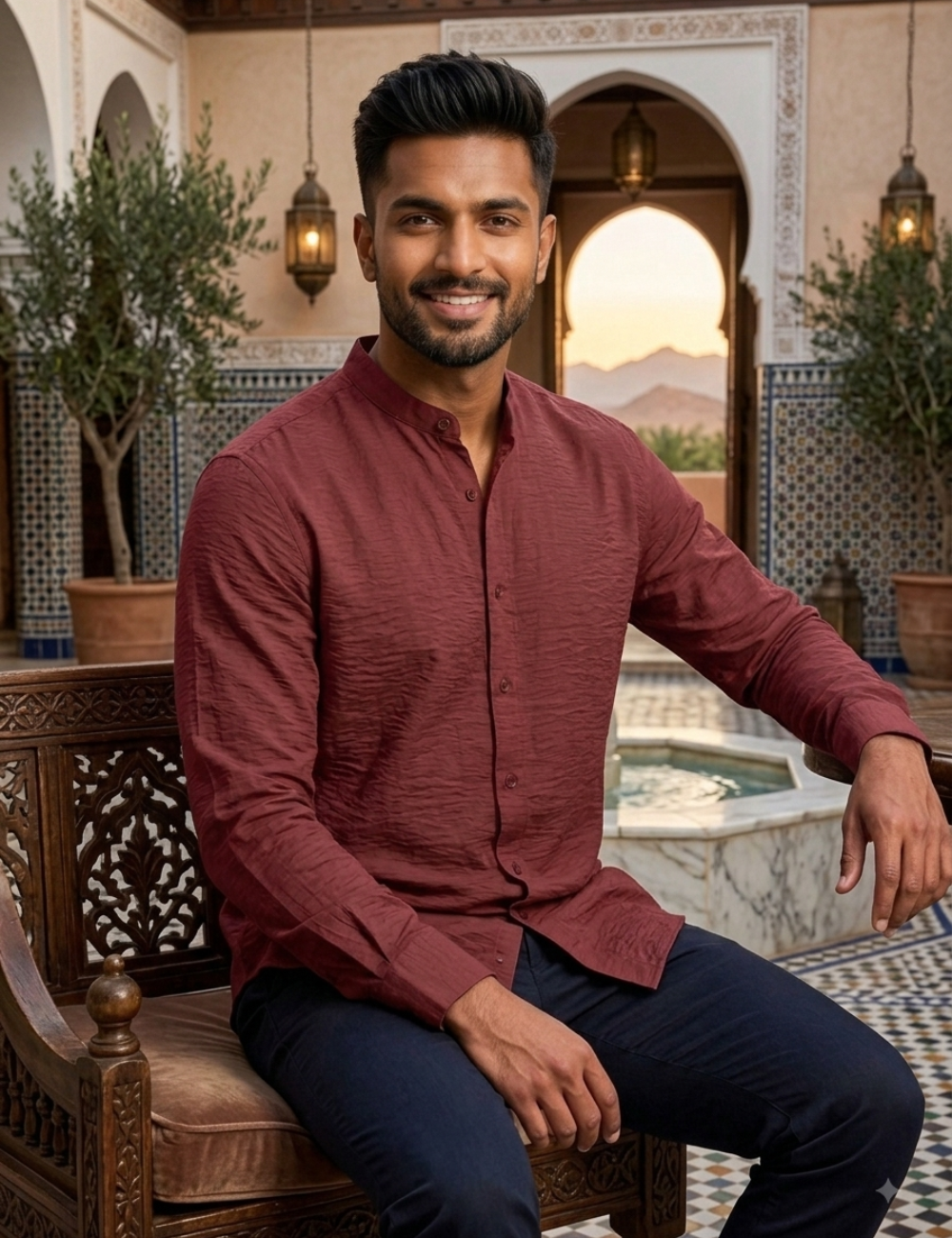 Chinese Collar Shirt – Premium Imported Fabric