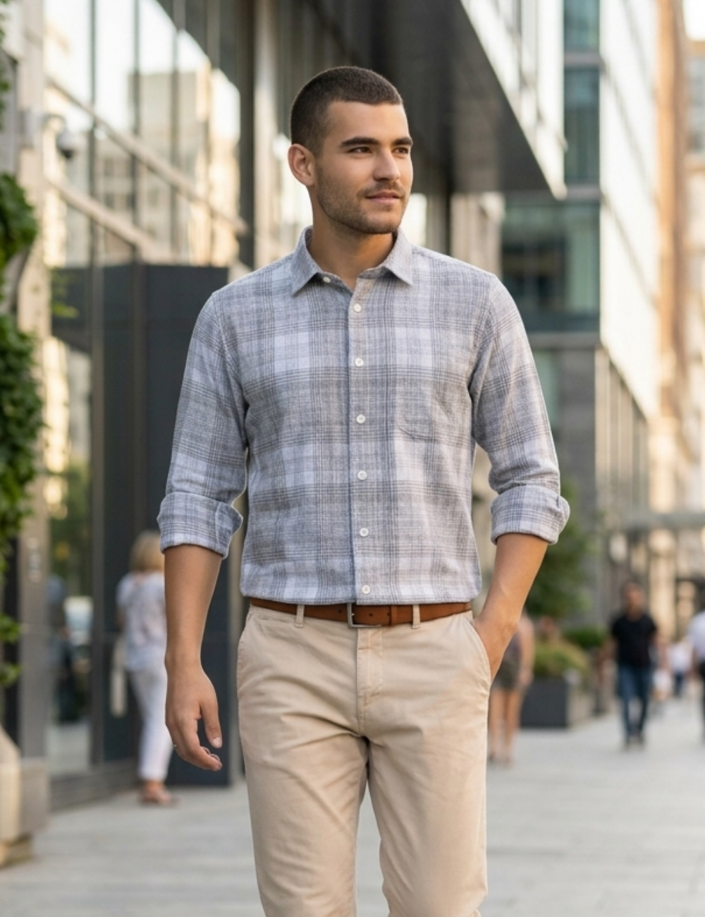 Premium Cotton Checked Shirt – Full Sleeve with Matching Buttons