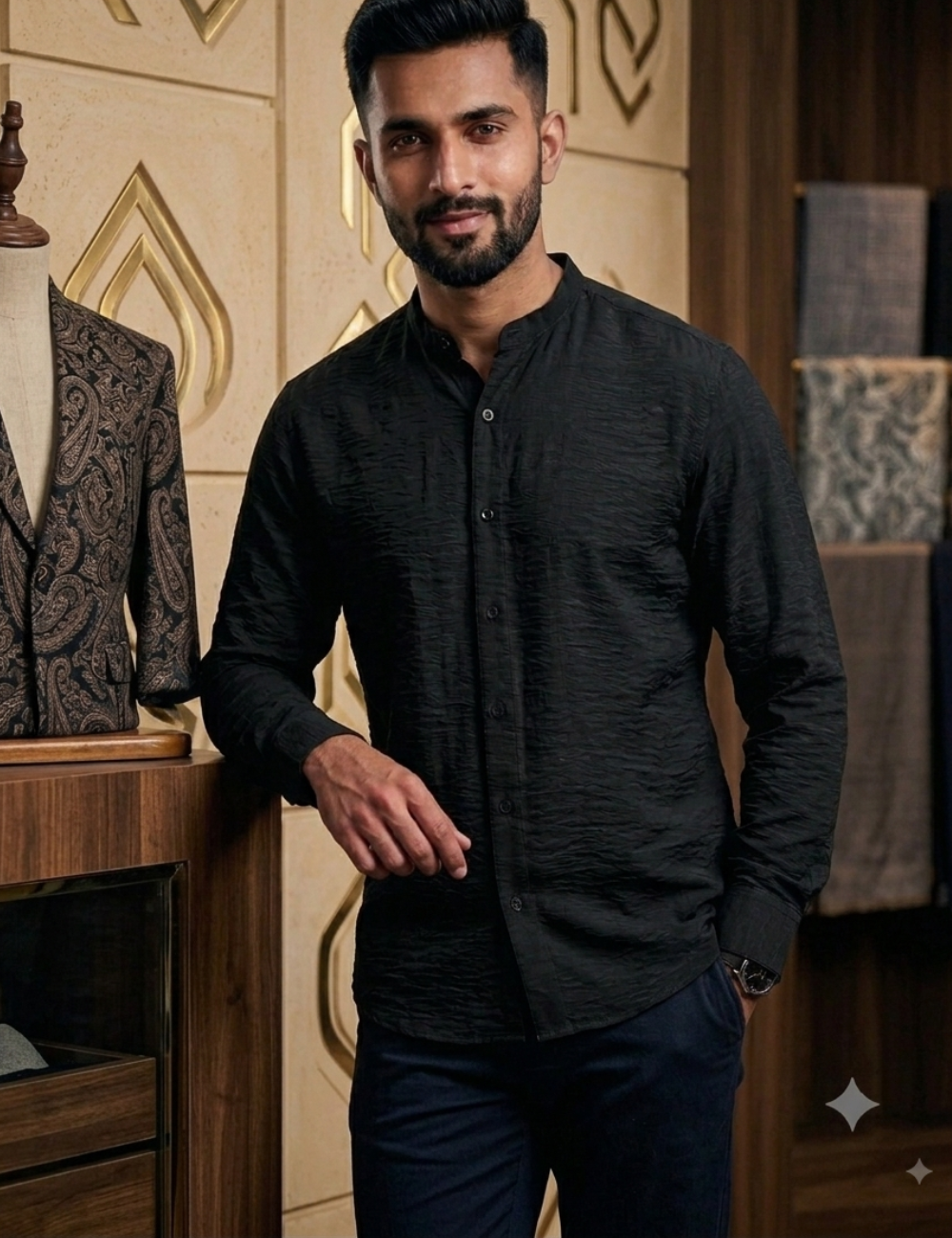 Chinese Collar Shirt – Premium Imported Fabric