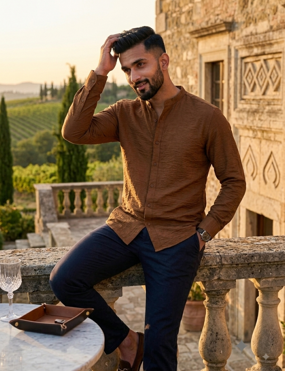 Chinese Collar Shirt – Premium Imported Fabric