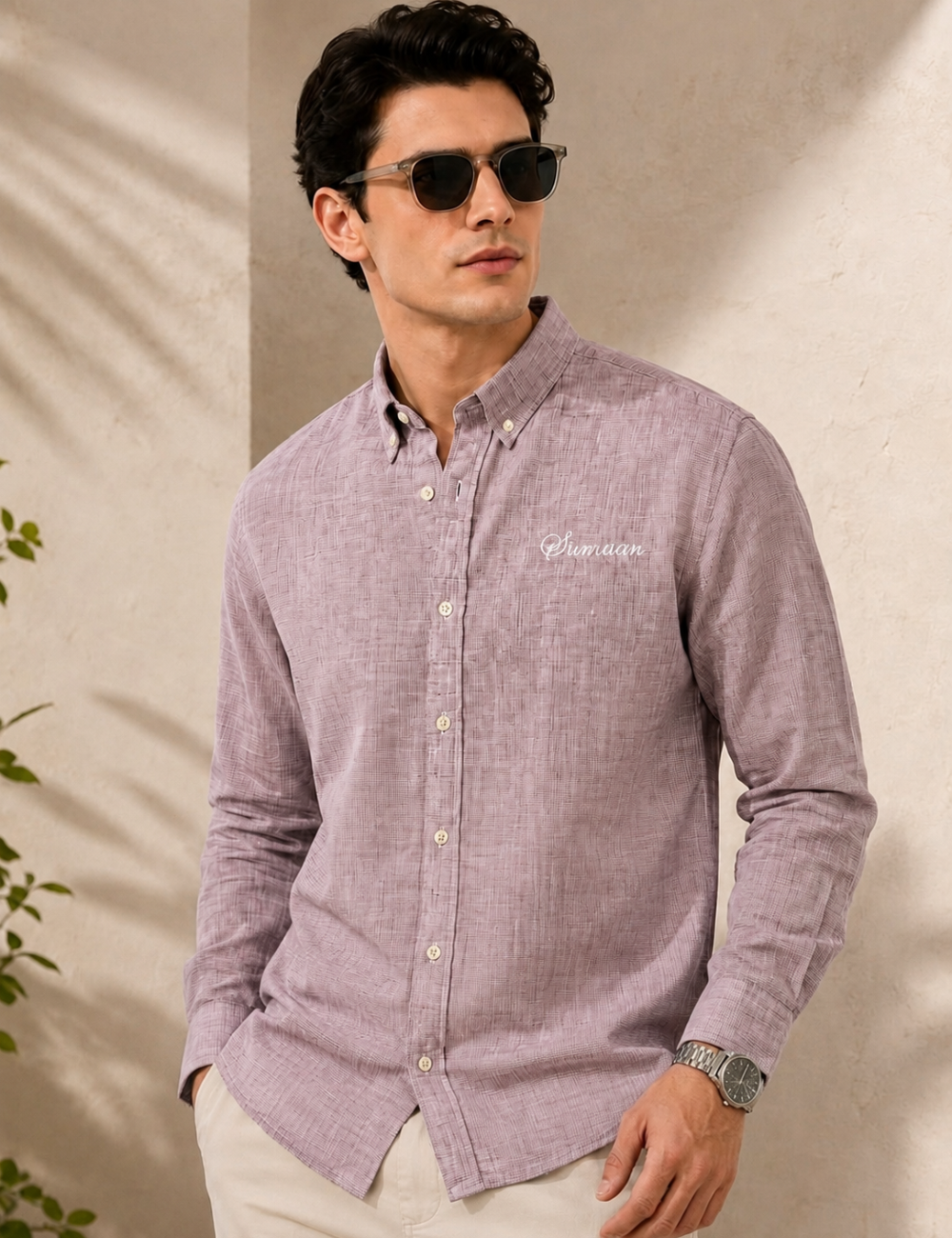 Linen Shirt – Button-Down Collar & Matching Buttons