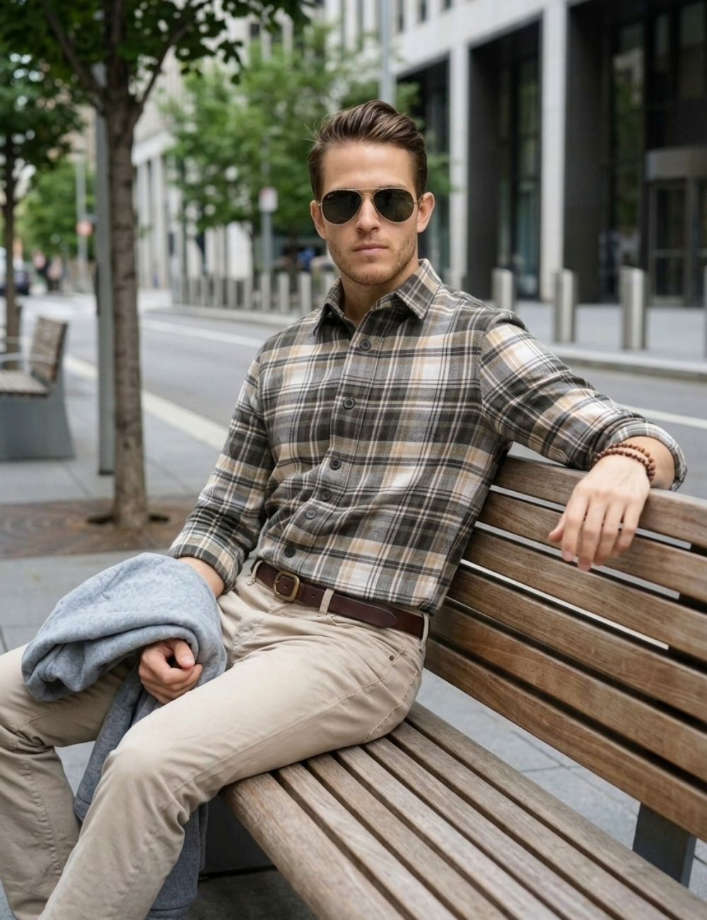 Premium Cotton Checked Shirt – Full Sleeve with Matching Buttons