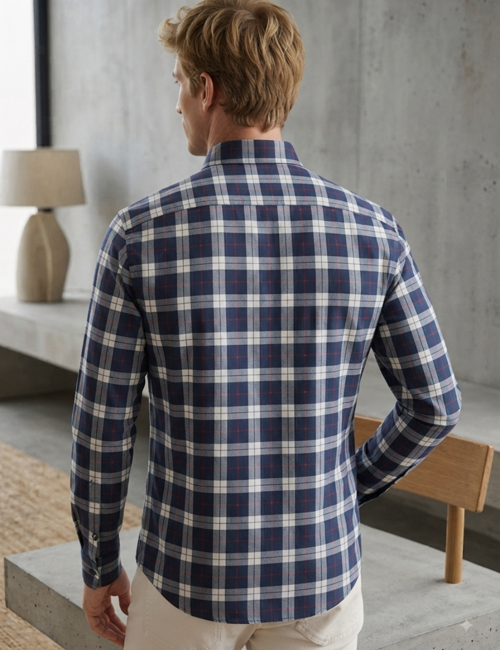 Premium Cotton Checked Shirt – Full Sleeve with Matching Buttons