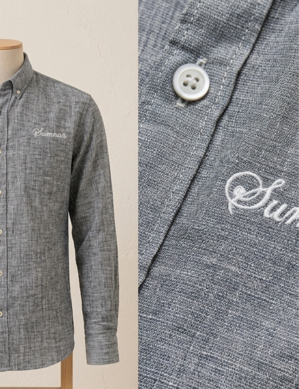 Linen Shirt – Button-Down Collar & Matching Buttons