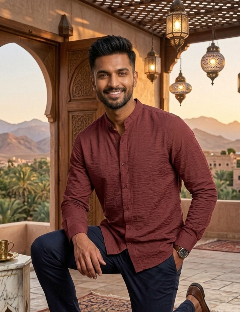 Chinese Collar Shirt – Premium Imported Fabric