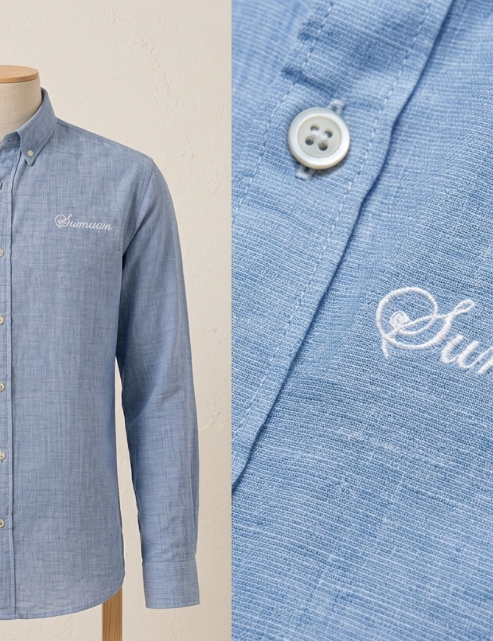 Linen Shirt – Button-Down Collar & Matching Buttons