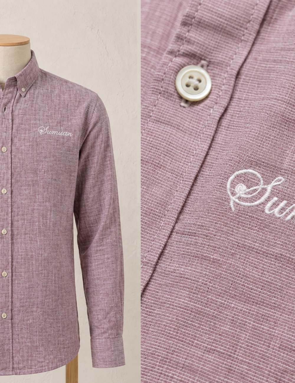 Linen Shirt – Button-Down Collar & Matching Buttons
