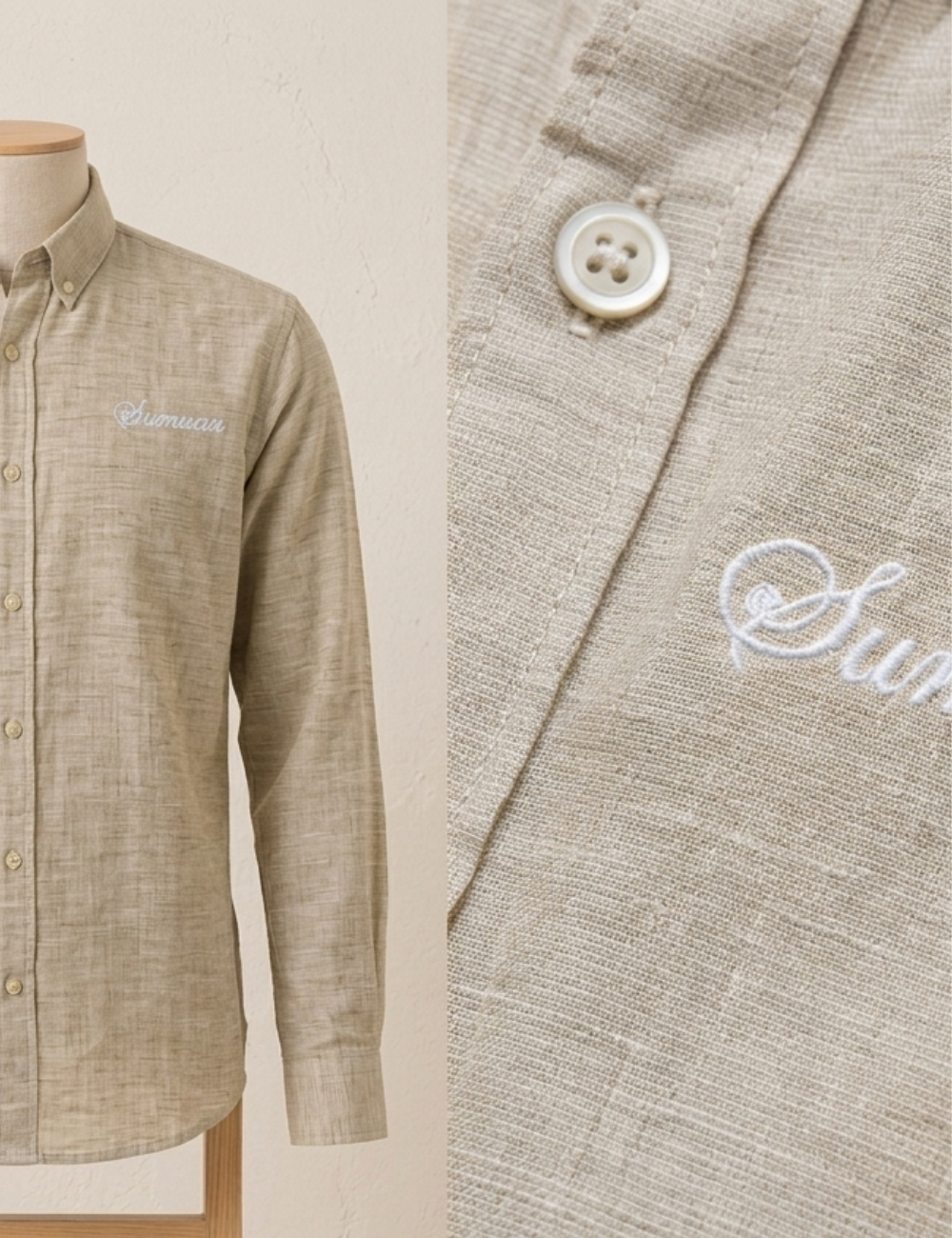 Linen Shirt – Button-Down Collar & Matching Buttons