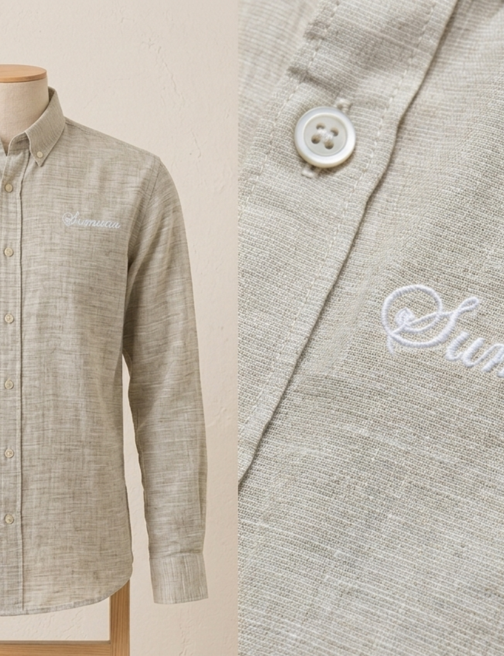 Linen Shirt – Button-Down Collar & Matching Buttons
