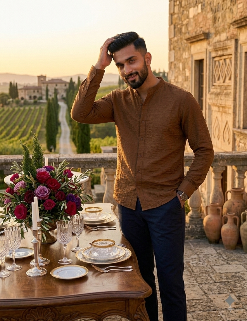 Chinese Collar Shirt – Premium Imported Fabric