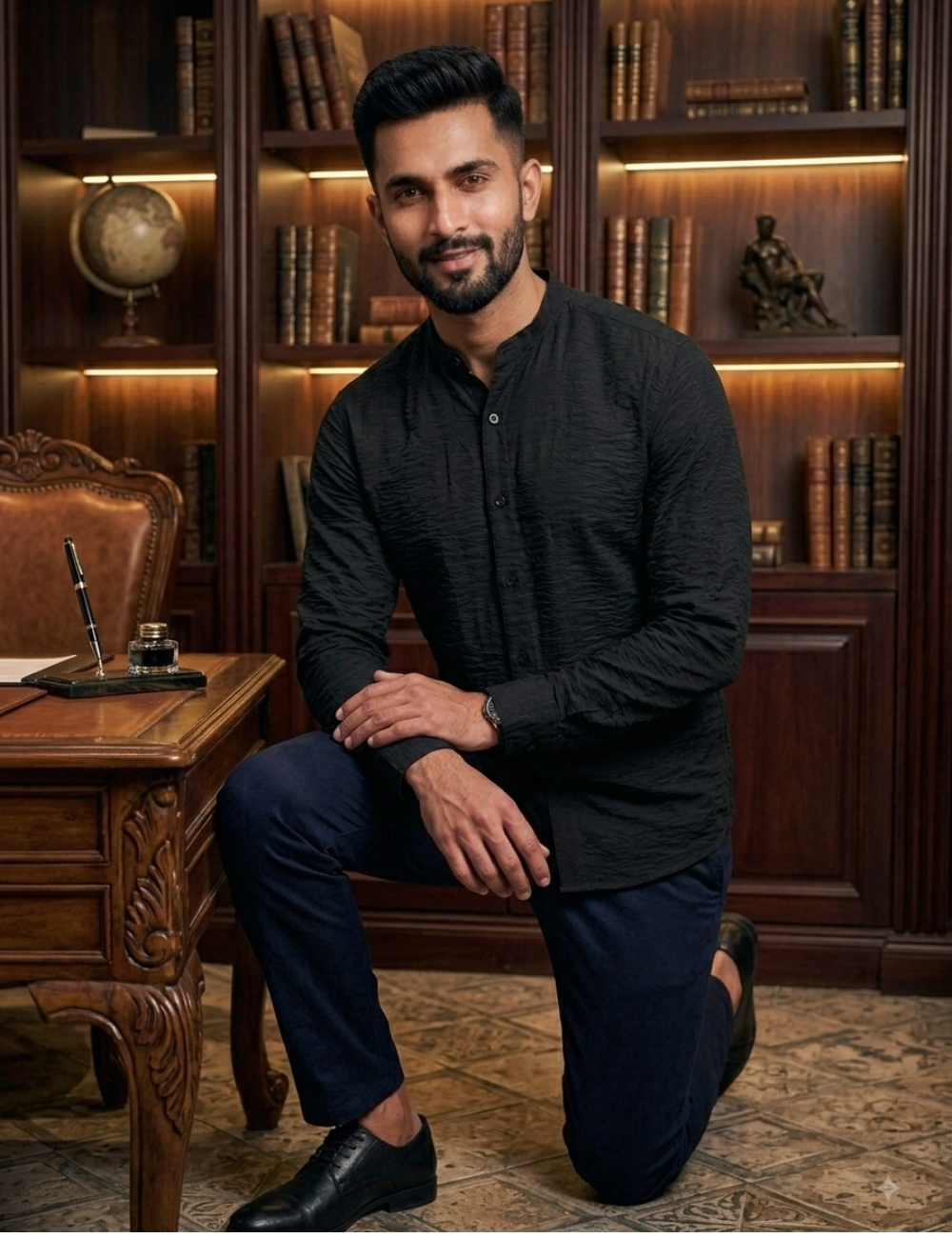 Chinese Collar Shirt – Premium Imported Fabric