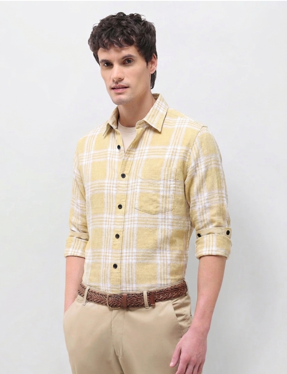 Premium Cotton Checked Shirt – Full Sleeve with Matching Buttons