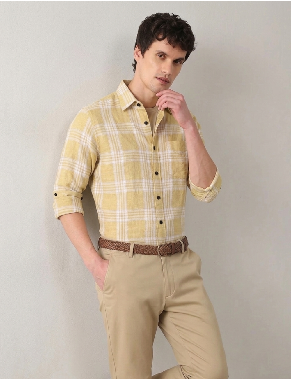 Premium Cotton Checked Shirt – Full Sleeve with Matching Buttons