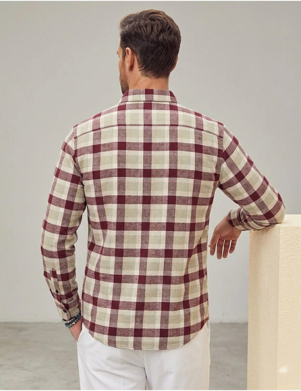 Premium Cotton Checked Shirt – Full Sleeve with Matching Buttons